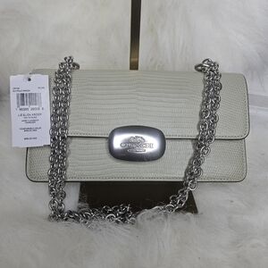 Coach Eliza Lizard Embossed  Shoulder & Crossblver and Cream Women's Bag